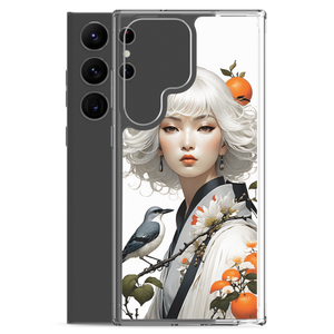 Oriental Lady with Orange and Bird Samsung Case