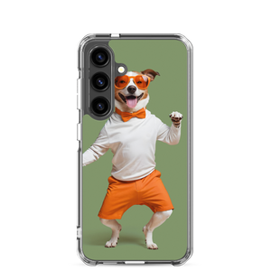 Funny Dancing Dog Green Samsung Case