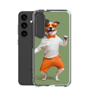 Funny Dancing Dog Green Samsung Case