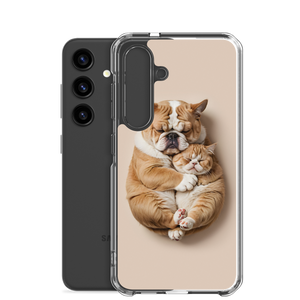 Cute Baby Cat and Dog Sleep Samsung Case