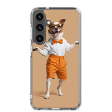 Happy Dancing Dog Beige Samsung Case