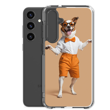 Happy Dancing Dog Beige Samsung Case