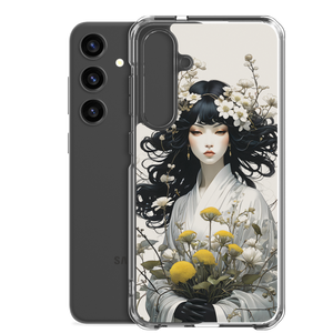 Oriental Lady with Yellow Flowers Samsung Case