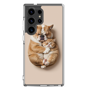 Cute Baby Cat and Dog Sleep Samsung Case