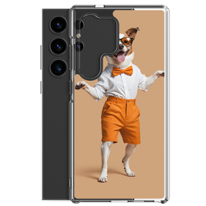 Happy Dancing Dog Beige Samsung Case