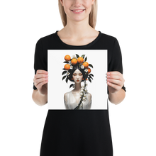 Beauty Lady with Orange Fruits Poster Print Art