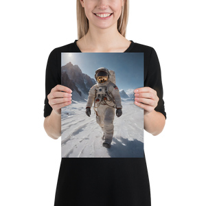 Astronaut Snow Poster Print
