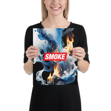 Blue Smoke Fire Poster Print Art