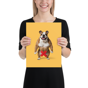 Bulldog X-Tape Yellow Poster Print Art