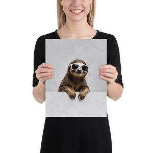 Cool Smiling Sloth Poster Print Art