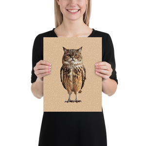 Cat Owl Poster Print Art