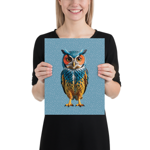 Blue Owl Poster Print Art