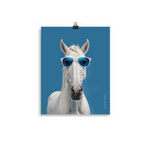 Cool Blue Horse Poster Print Art