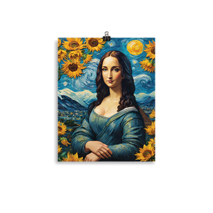 Monalisa Painting in Van Gogh Style Poster Print Art