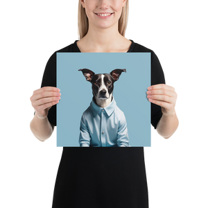 Sad Dog Blue Poster Print Art