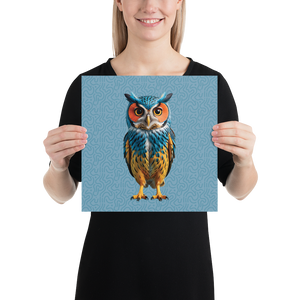 Blue Owl Poster Print Art