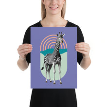 Giraffe Zebra Purple Poster Print Art