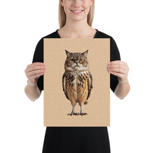 Cat Owl Poster Print Art