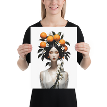 Beauty Lady with Orange Fruits Poster Print Art