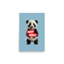 Keep Smile Blue Panda Poster Print Art