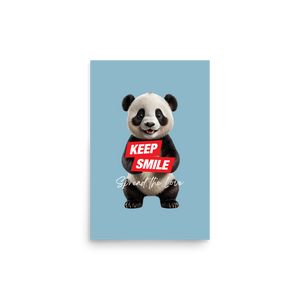 Keep Smile Blue Panda Poster Print Art