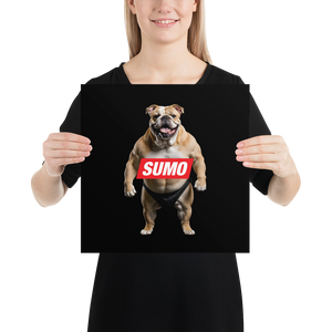 Sumo Bulldog Black Poster Print Art