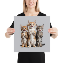 Funny Tripple Cats Poster Print Art