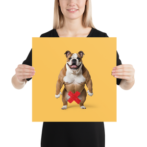 Bulldog X-Tape Yellow Poster Print Art