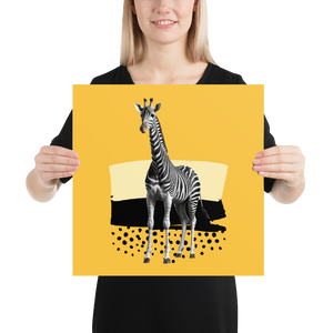 Giraffe Zebra Skin Poster Print Art