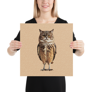 Cat Owl Poster Print Art