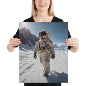 Astronaut Snow Poster Print