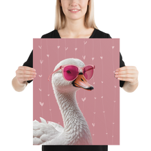 Cute Pink Swan Poster Print Art