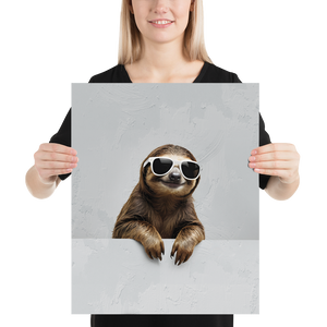 Cool Smiling Sloth Poster Print Art