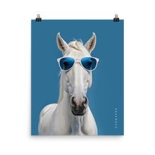 Cool Blue Horse Poster Print Art