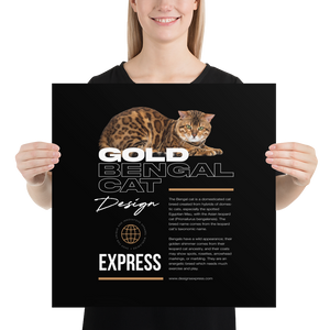 Gold Bengal Cat Poster Print Art