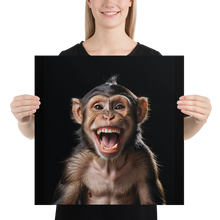 Happy Monkey Black Poster Print Art