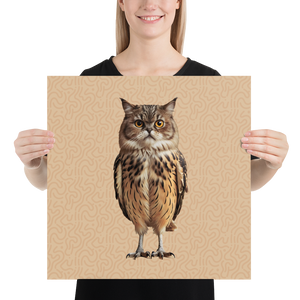 Cat Owl Poster Print Art