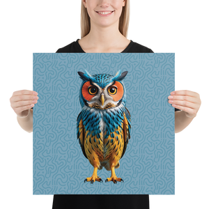 Blue Owl Poster Print Art