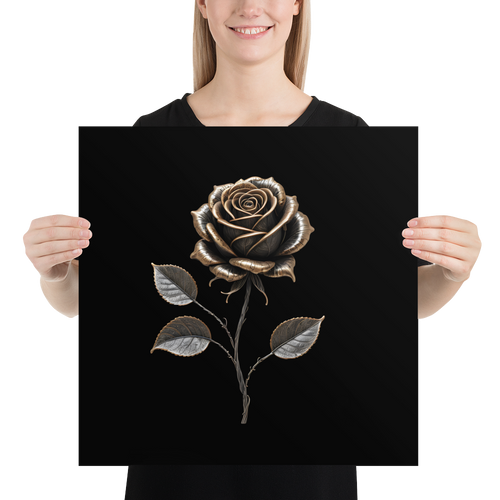 Rose Copper Art Poster Print Art