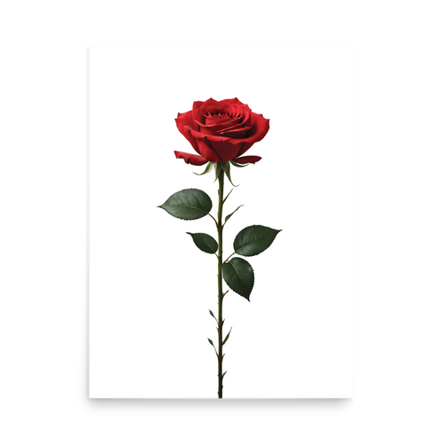 Red Rose on White Poster Print Art