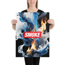 Blue Smoke Fire Poster Print Art