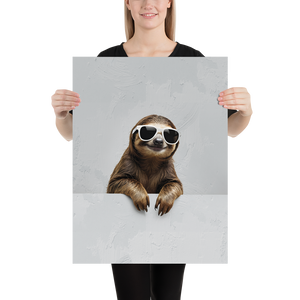 Cool Smiling Sloth Poster Print Art