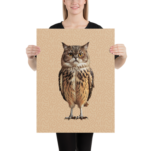 Cat Owl Poster Print Art