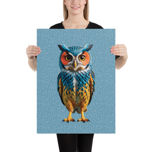 Blue Owl Poster Print Art