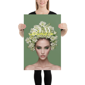 Stay Humble Female Flower Art Poster Print