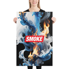 Blue Smoke Fire Poster Print Art