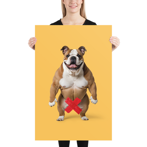 Bulldog X-Tape Yellow Poster Print Art