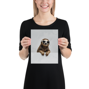 Cool Smiling Sloth Poster Print Art