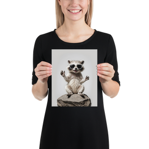 Hello Racoon Poster Print Art