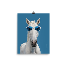 Cool Blue Horse Poster Print Art